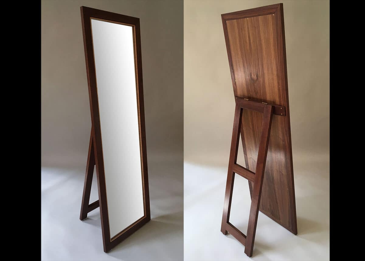 Hand Crafted Wooden Mirrors Bob Gasperetti Furniture   Standing Mirror Walnut 1200x857 